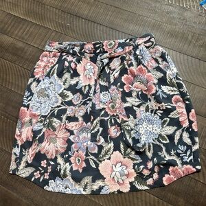 Loft Floral Print Women’s Skirt With A Tie Waist Size 14